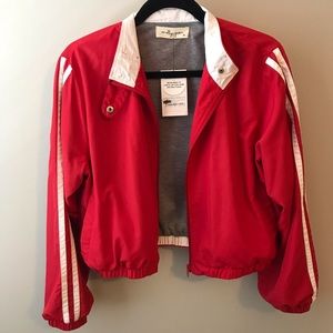 Red and white cropped jacket